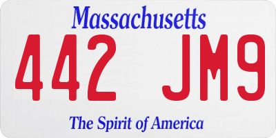 MA license plate 442JM9