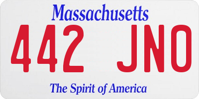 MA license plate 442JN0