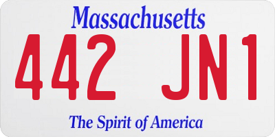 MA license plate 442JN1