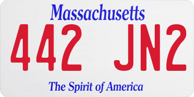 MA license plate 442JN2
