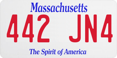 MA license plate 442JN4