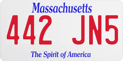 MA license plate 442JN5