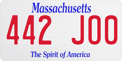 MA license plate 442JO0