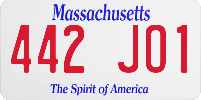 MA license plate 442JO1