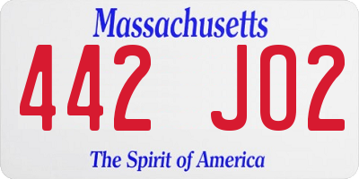 MA license plate 442JO2