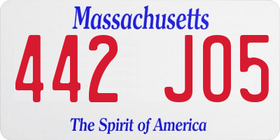 MA license plate 442JO5
