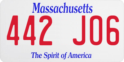 MA license plate 442JO6
