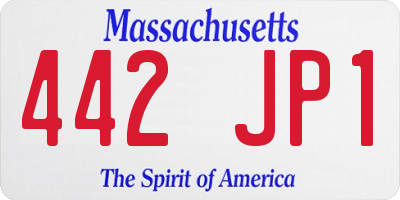 MA license plate 442JP1
