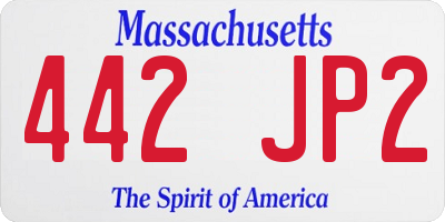 MA license plate 442JP2
