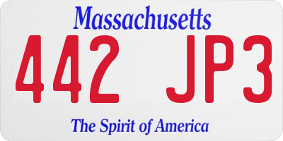 MA license plate 442JP3