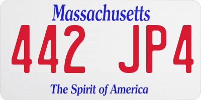 MA license plate 442JP4