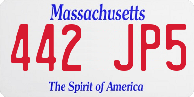 MA license plate 442JP5
