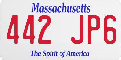 MA license plate 442JP6