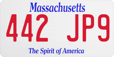 MA license plate 442JP9