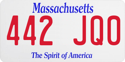 MA license plate 442JQ0