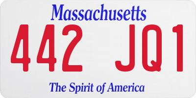 MA license plate 442JQ1