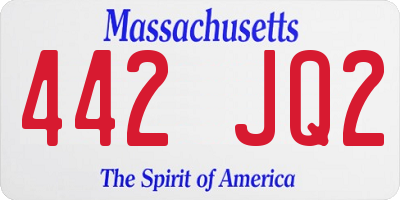 MA license plate 442JQ2