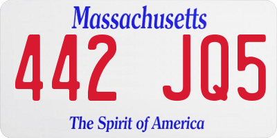 MA license plate 442JQ5
