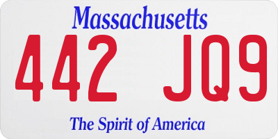 MA license plate 442JQ9
