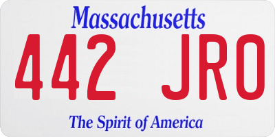 MA license plate 442JR0