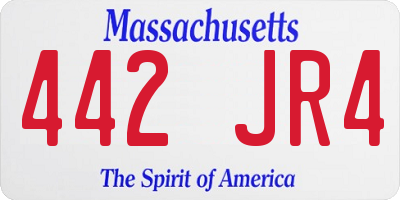 MA license plate 442JR4