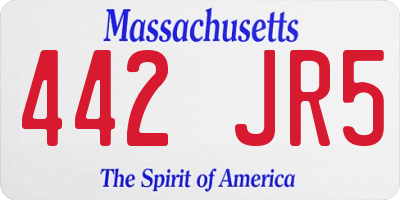 MA license plate 442JR5