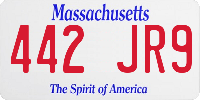 MA license plate 442JR9