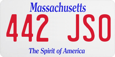 MA license plate 442JS0