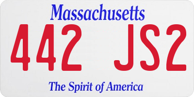 MA license plate 442JS2