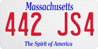 MA license plate 442JS4