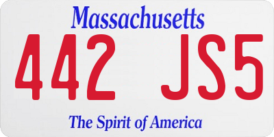 MA license plate 442JS5