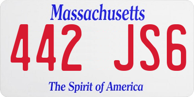 MA license plate 442JS6