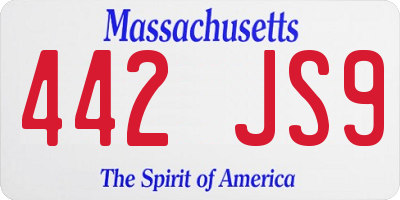 MA license plate 442JS9