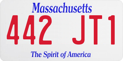 MA license plate 442JT1