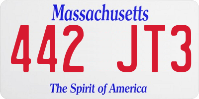 MA license plate 442JT3