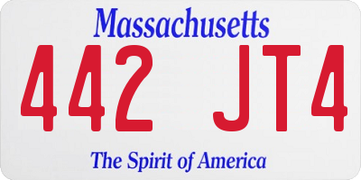 MA license plate 442JT4