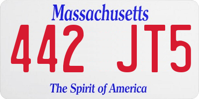 MA license plate 442JT5