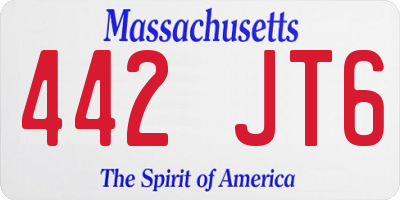 MA license plate 442JT6