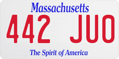 MA license plate 442JU0