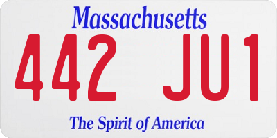 MA license plate 442JU1