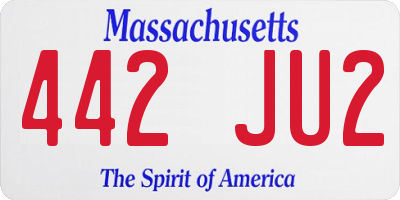 MA license plate 442JU2