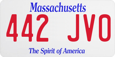 MA license plate 442JV0