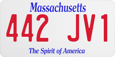 MA license plate 442JV1