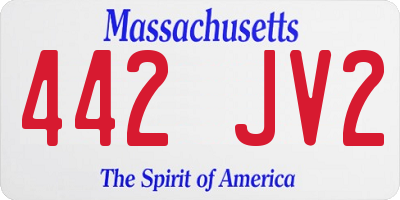 MA license plate 442JV2