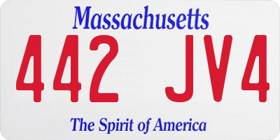 MA license plate 442JV4
