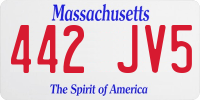 MA license plate 442JV5