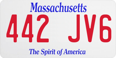 MA license plate 442JV6