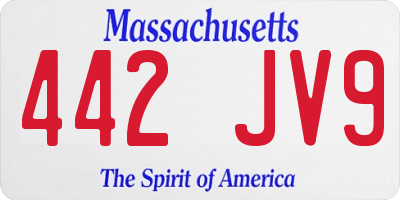 MA license plate 442JV9