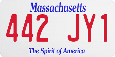 MA license plate 442JY1