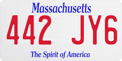 MA license plate 442JY6